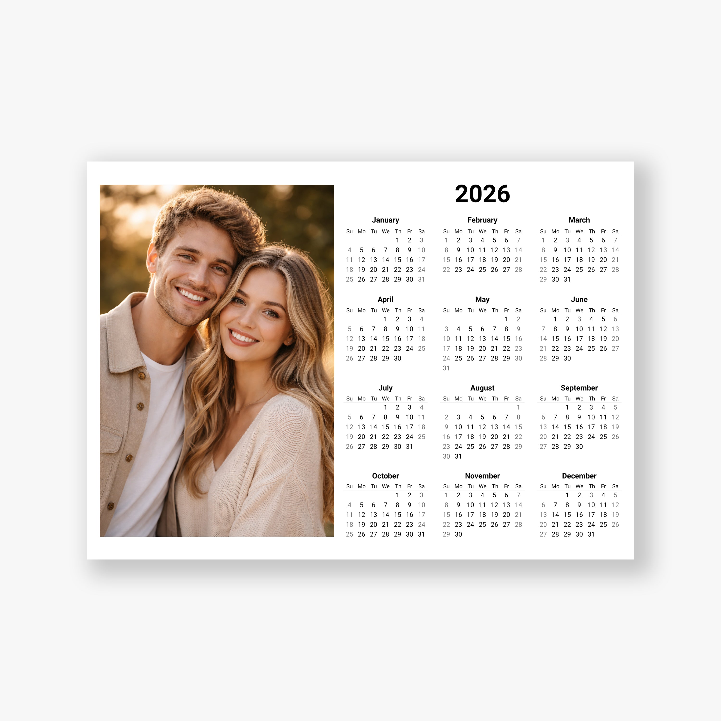 Customised Magnetic Sheet Calendar – Flexible Photo Magnet